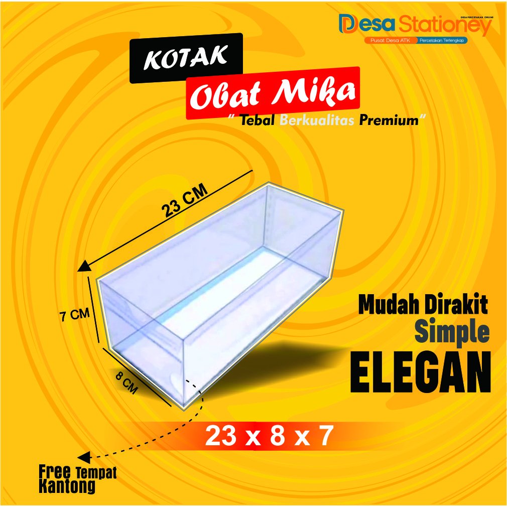 Afbi Print Jual Kotak Obat Mika Apotik Plastik Apotek / Tempat Penyimpanan Obat 23x8x7 Ukuran Besar 