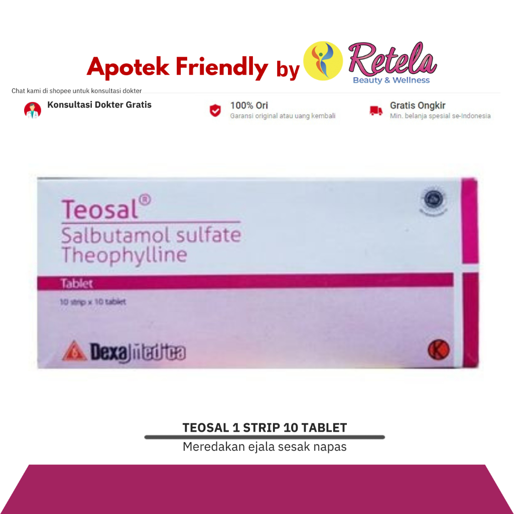 TEOSAL 1 STRIP 10 TABLET / PENGOBATAN ASMA