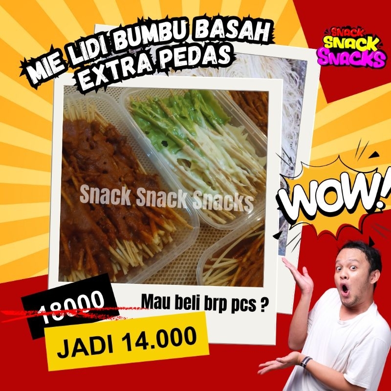 

MIE LIDI BUMBU BASAH MURAH JAJANAN CAMILAN SNACK JADUL DAN VIRAL