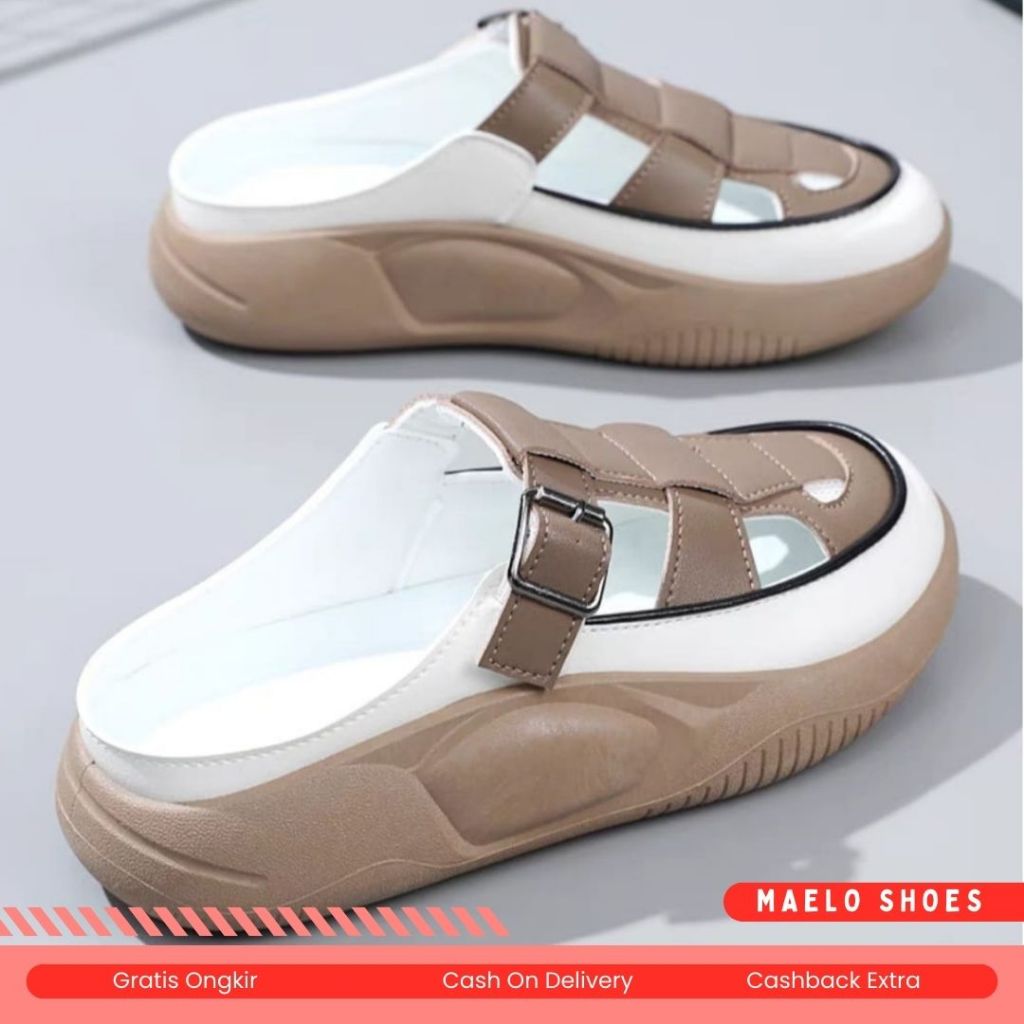 MAELLO SHOES - DOWN SIZE SANDAL SEPATU WEDGES WANITA TERBARU MODEL SLIPON BAHAN SINTETIS CK 555