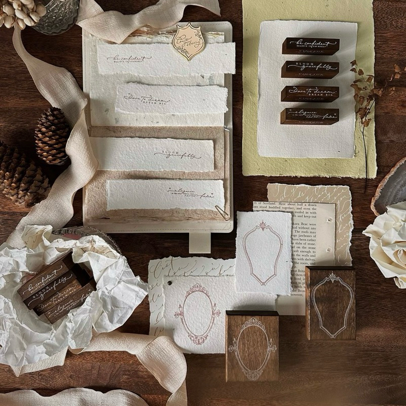 

Nove Vintage Elegance Rubber Stamp - Bloom Gracefully / Dare to Dream / Be Confident / Elegance / Frame 01 / Frame 02