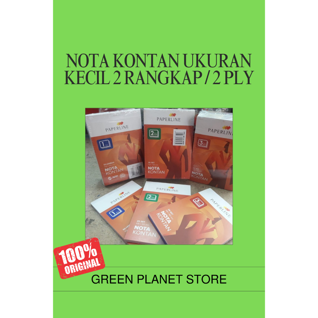 

Nota Kontan Ukuran Kecil 2 Rangkap / 2 Ply NCR Merk Paperline ( Isi 10 buku )