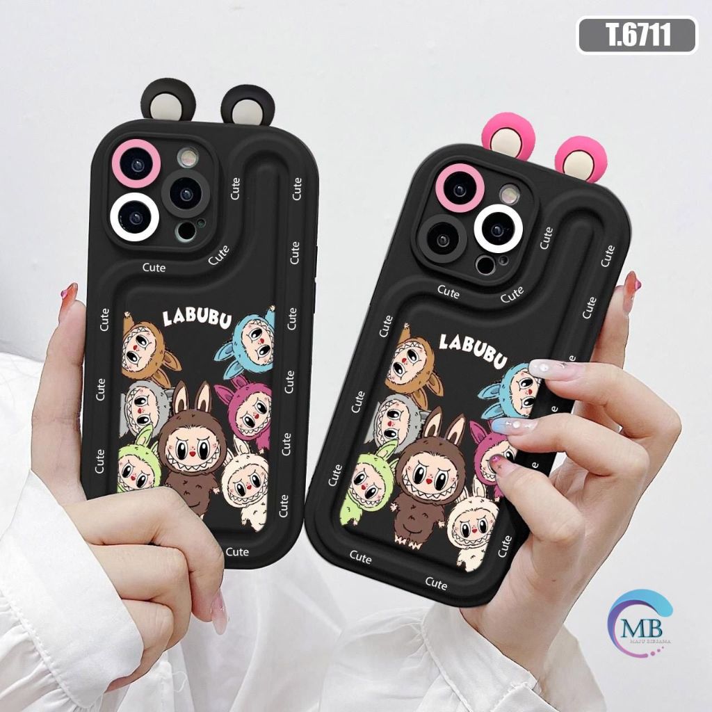 SS989 Softcase Premium Double Side Labubu Monster Kawai Casing Hp Compatible For OPPO A71 A74 A95 A7