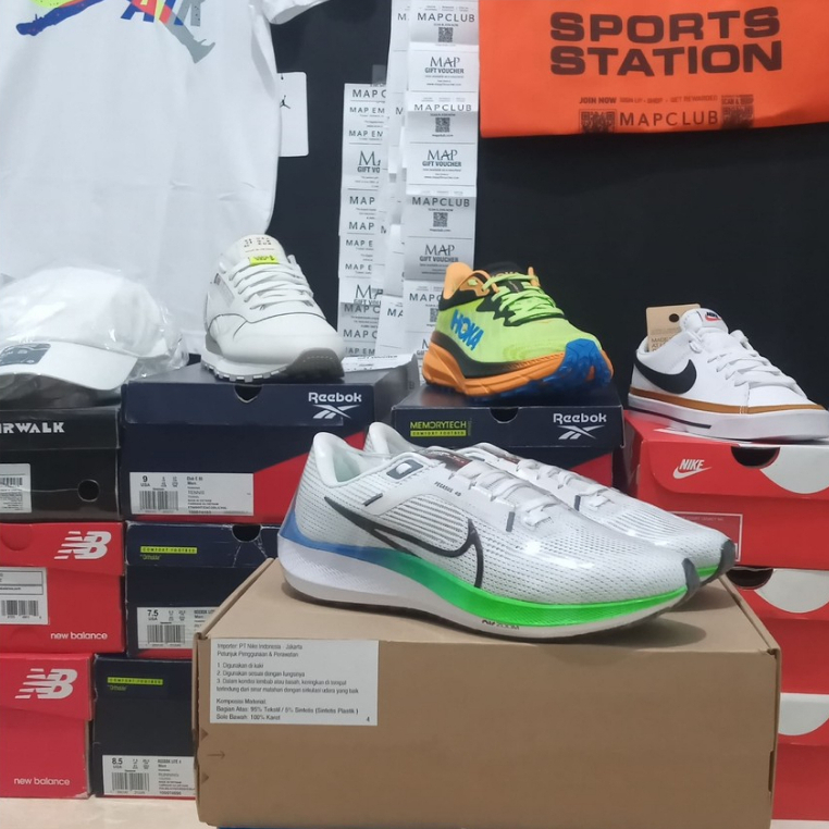 Nike Running Air Zoom Pegasus 40 Platinum Black-White Men's Original PT-Nike Indonesia