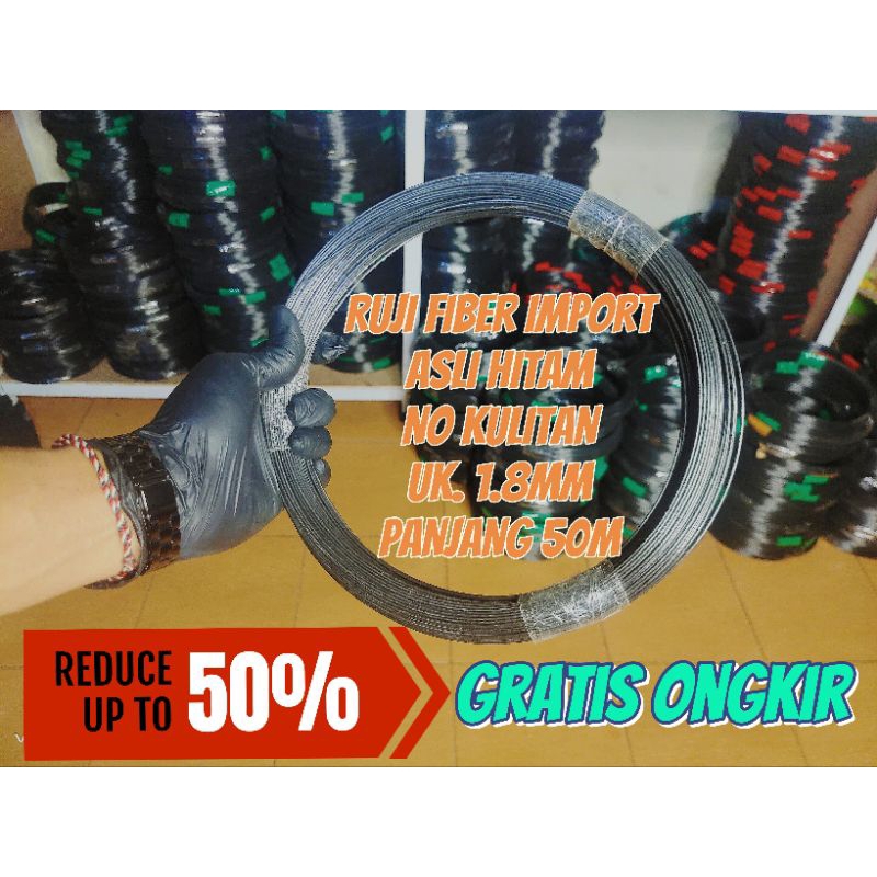 ruji sangkar fiber 1.8mm panjang 50m