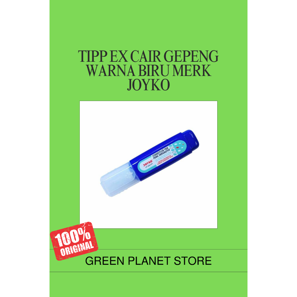 

Tipp Ex Cair gepeng warna biru merk Joyko