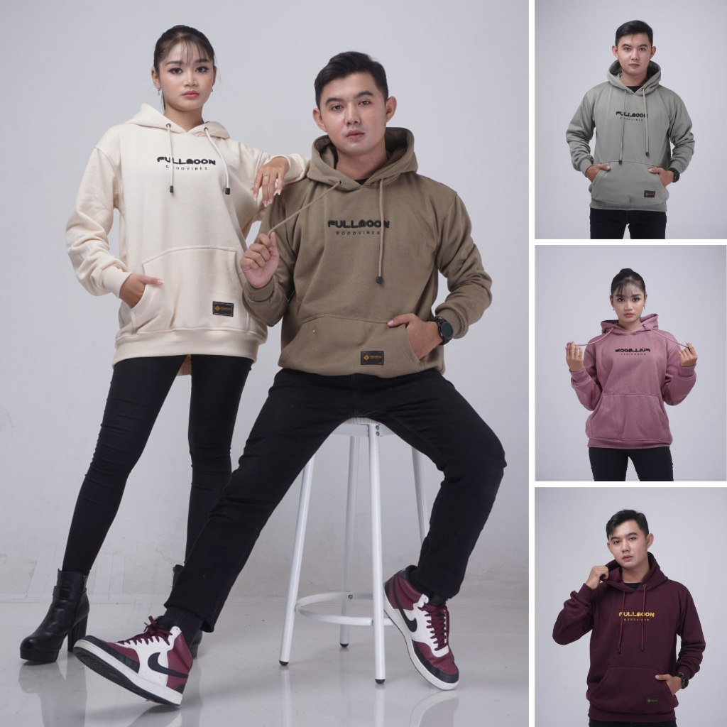 JAKET HOODIE FULLMOON BORDIR 3D TIMBUL TEBAL PREMIUM