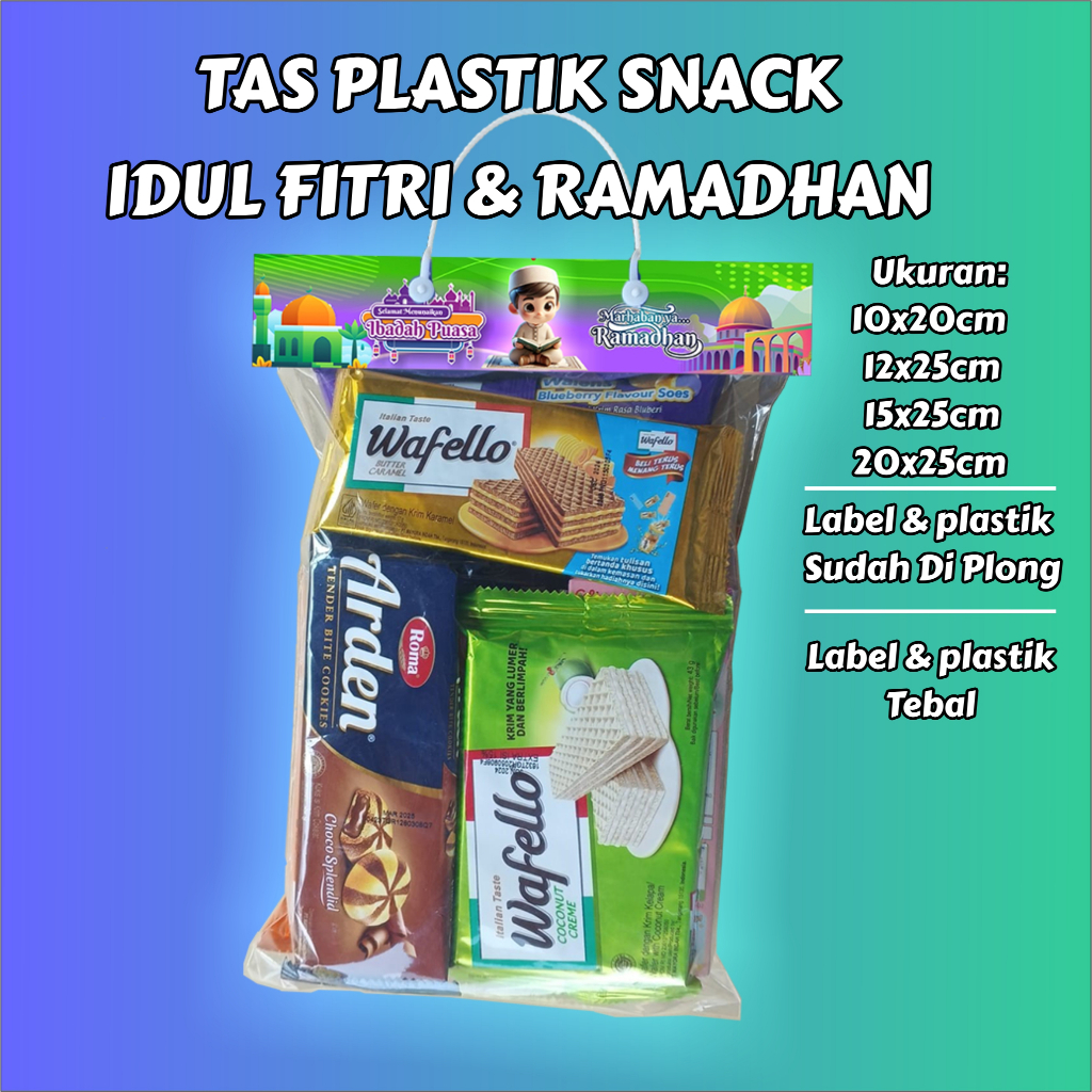 

(10 pcs) Lebaran & Ramadhan / Tas Plastik Label Snack Bingkisan Anak Lebaran Ramadhan Idul Fitri Puasa Takjil