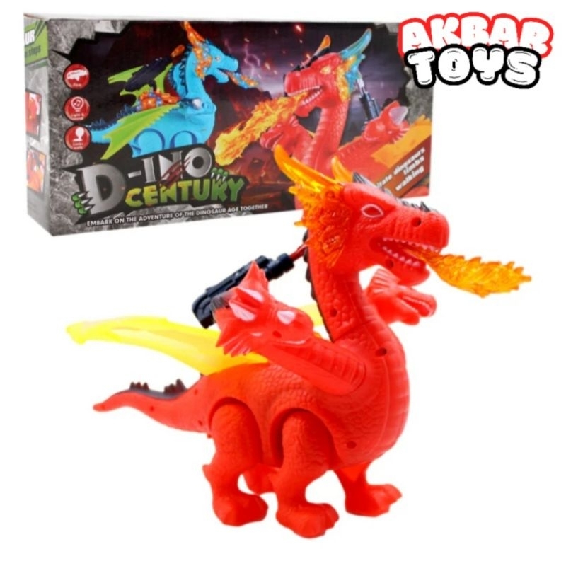 Mainan Dinosaurus Dragon Kepala Tiga Mainan Dinosaurus Bisa Berjalan