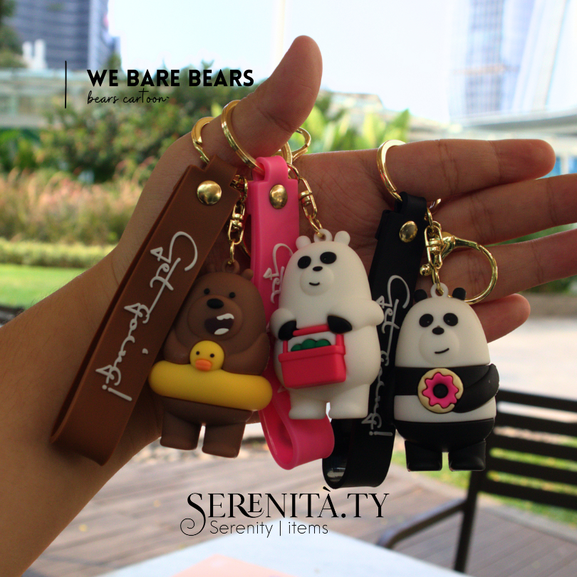 SERENITA.TY | We Bare Bears Keychain | Ganci Beruang Kartun Pertemanan | Friendship Cartoon Bag Char