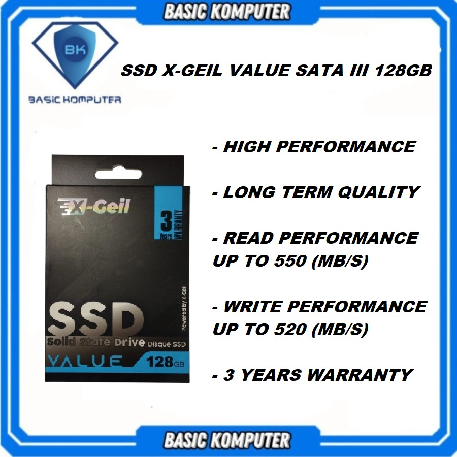 SSD X-GEIL SATA III 128GB GARANSI 3 TAHUN