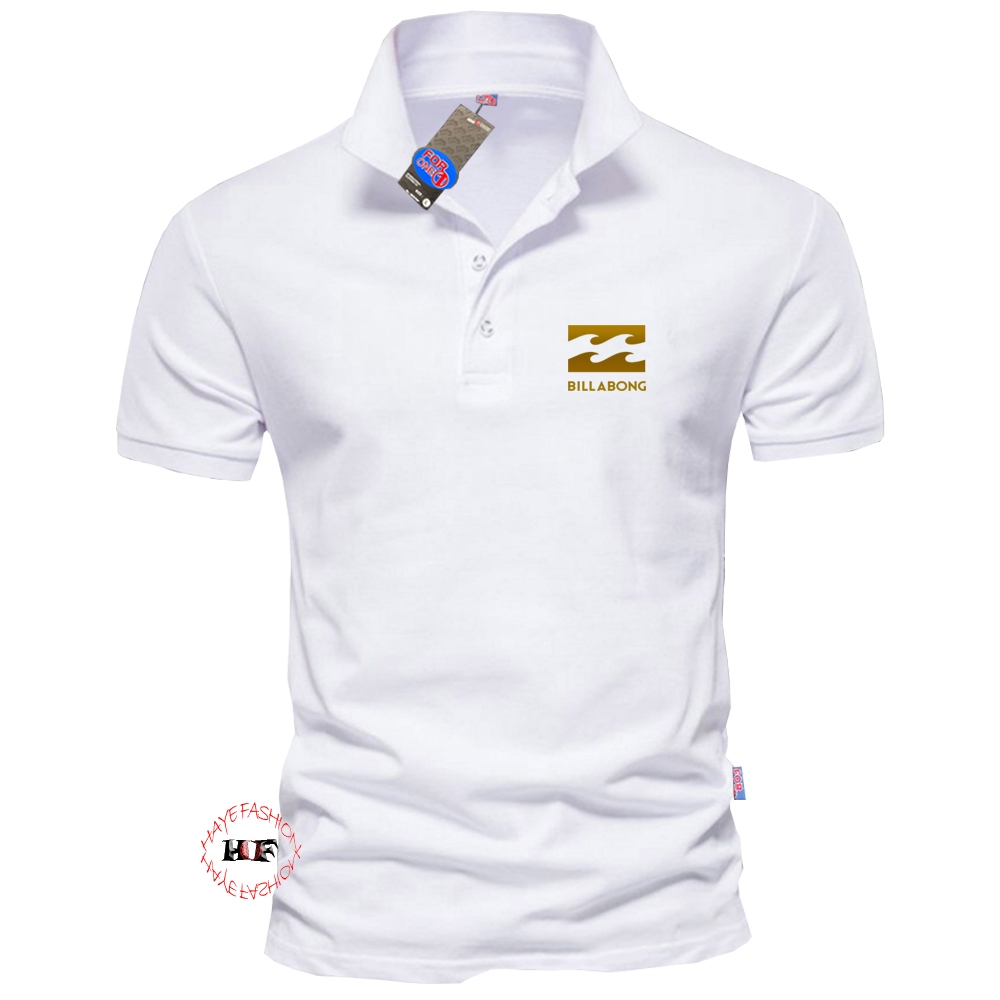 Haye Fashion - Shirt Kaos Polo Billabong Motif Gold - Polo Kerah Dewasa - Polo Pria Terbaru