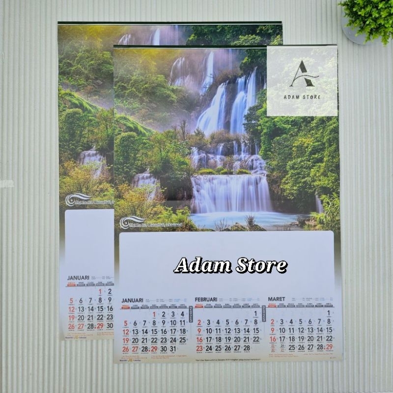 

Kalender tahun 2025 Air terjun dunia AO 111 4 lembar 3 bulanan ukuran 38 x 54 cm(terima castume cetak merek)