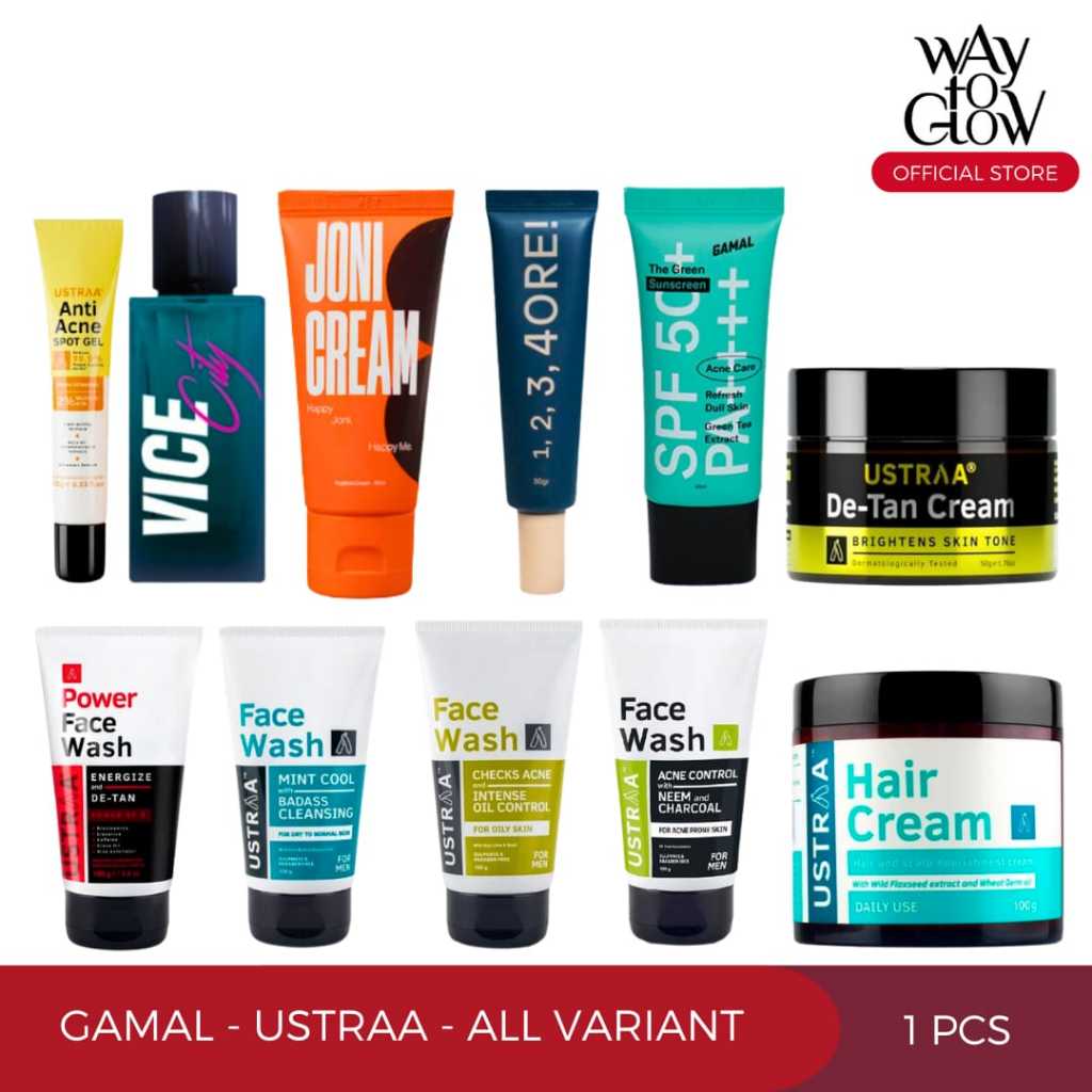 Gamal Ustraa All Variant Ustraa Face Wash Joni Cream Detan Cream The green Sunscreen For Men