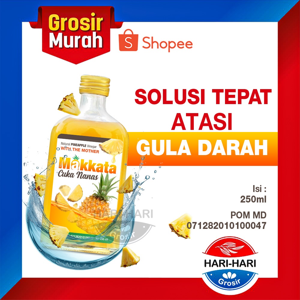

CUKA NANAS MAKKATA WITH THE MOTHER Turunkan Kadar Gula Darah 100% Cuka Nanas Asli
