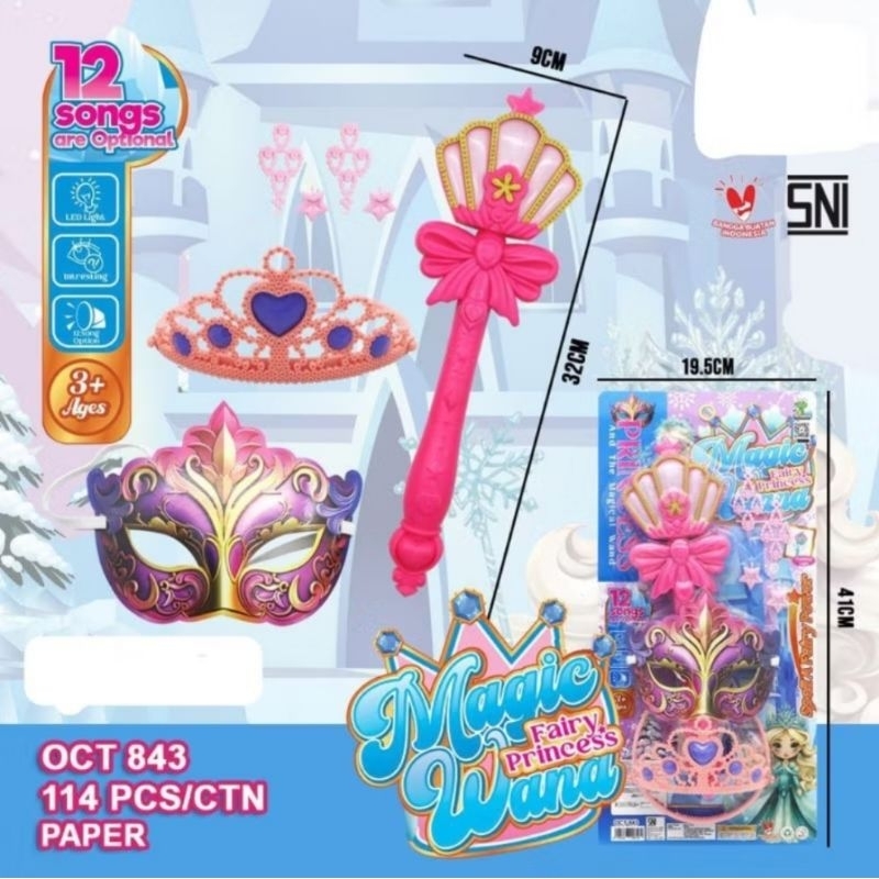 Mainan Anak Magic Wand Tongkat Peri Dan Mahkota Cantik