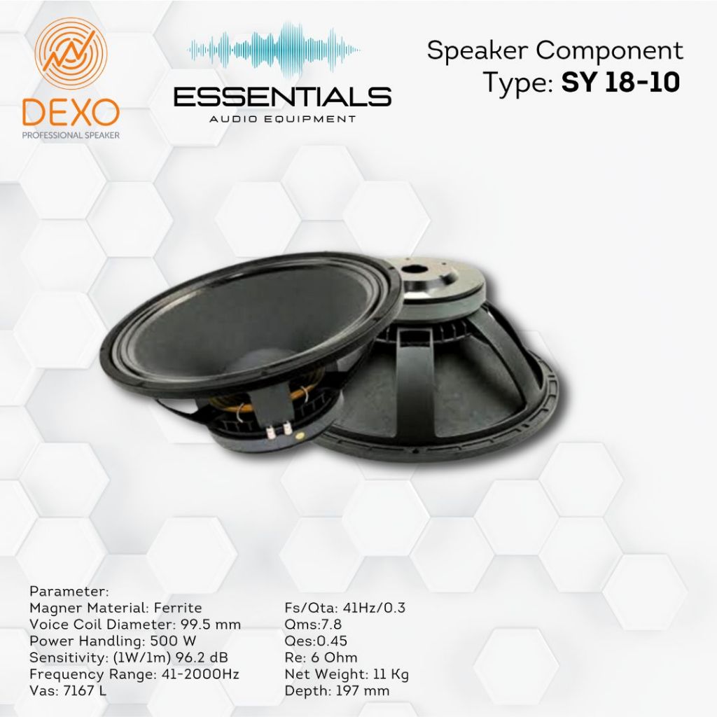 Speaker componets 18 in DEXO SY 18-10