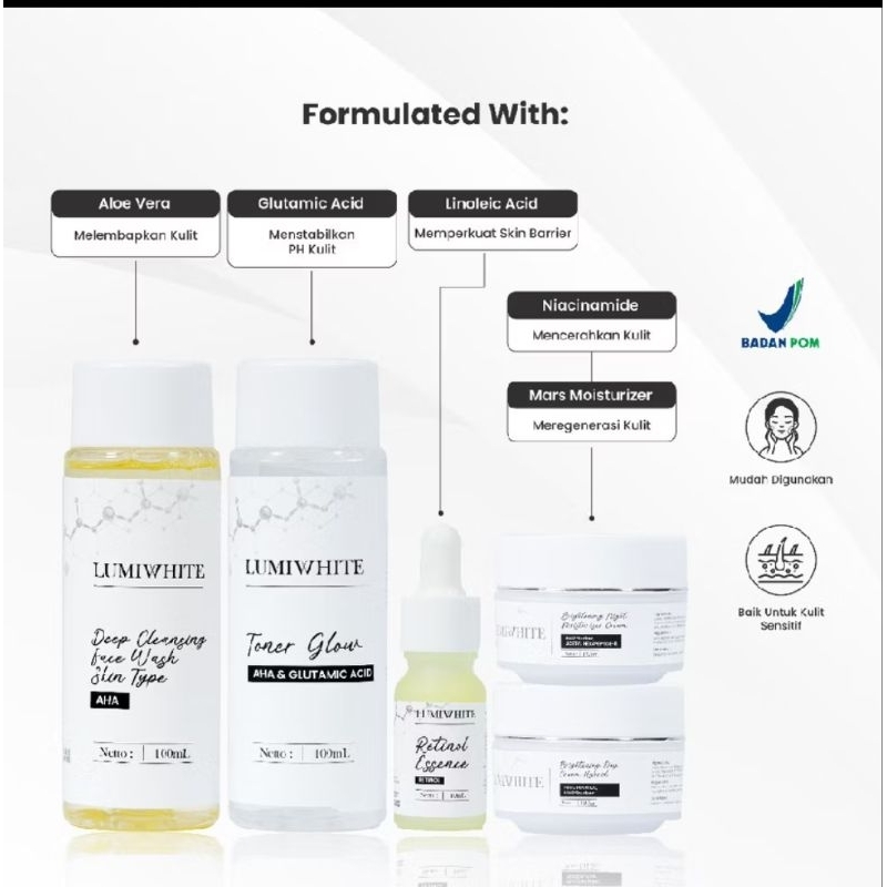 Paket skincare lumiwhite brightening