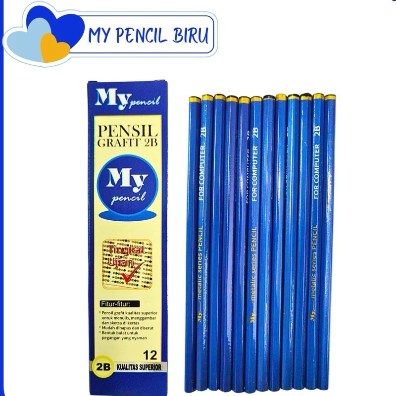 

Pensil 2B murah/pensil biru/pensil hijau/pensil anak 1 pcs