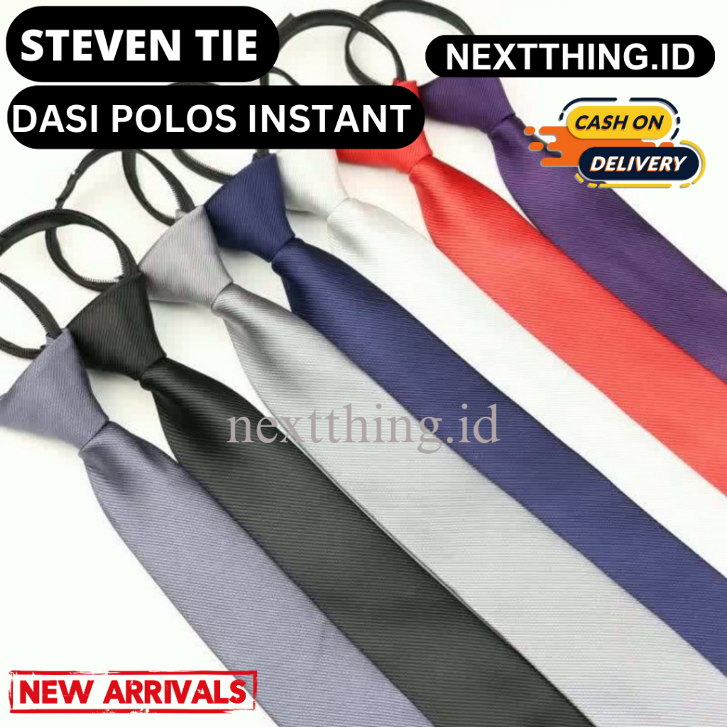 NEXTTHING.ID - STEVEN - DASI POLOS INSTANT dasi pria dasi wanita dasi kantor dasi instant
