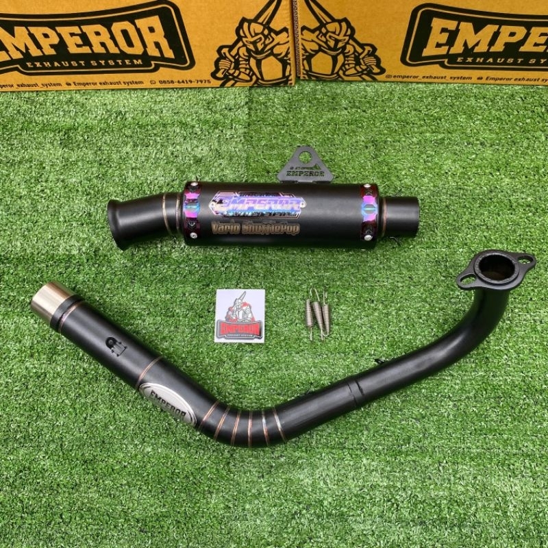 Knalpot racing Model Salemba counting hitam Emblem bluemoon For Vario 125/150/160, Aerox new/old, Nm