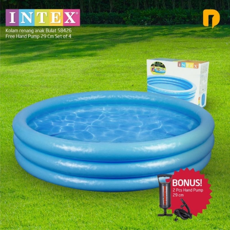 Intex Kolam Renang Anak Bulat Bonus Alat Pompa Set