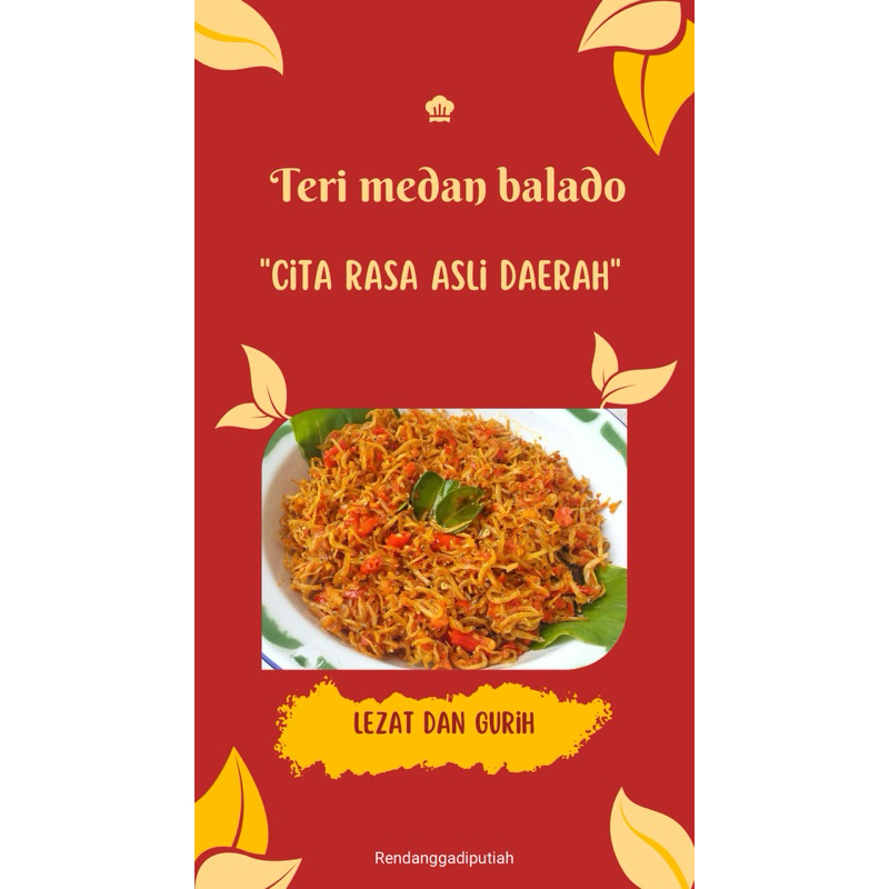 

Teri medan balado pedas lezat dan gurih siap disajikan kemasan 200gr