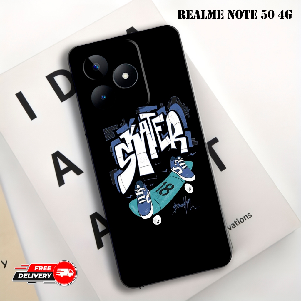 Casing Hp cocok untuk REALME NOTE 50 4G Terbaru - Softcase Fashion Case Skateboard Estetik- Type Lai