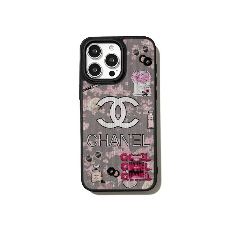 case casing LUXURY BRAND PINK CHANEL FLOWER LOGO STYLE FOR IPHONE 13 14 15 16 PRO MAX PROMAX 13pro 1