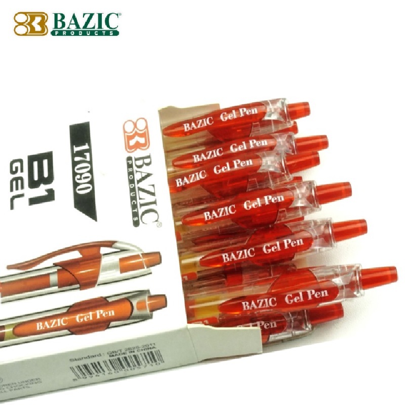 

Ballpoint BAZIC Gel Hitam / 0.5 mm / Ballpoint Gel Kenko / Pena Cair / merah