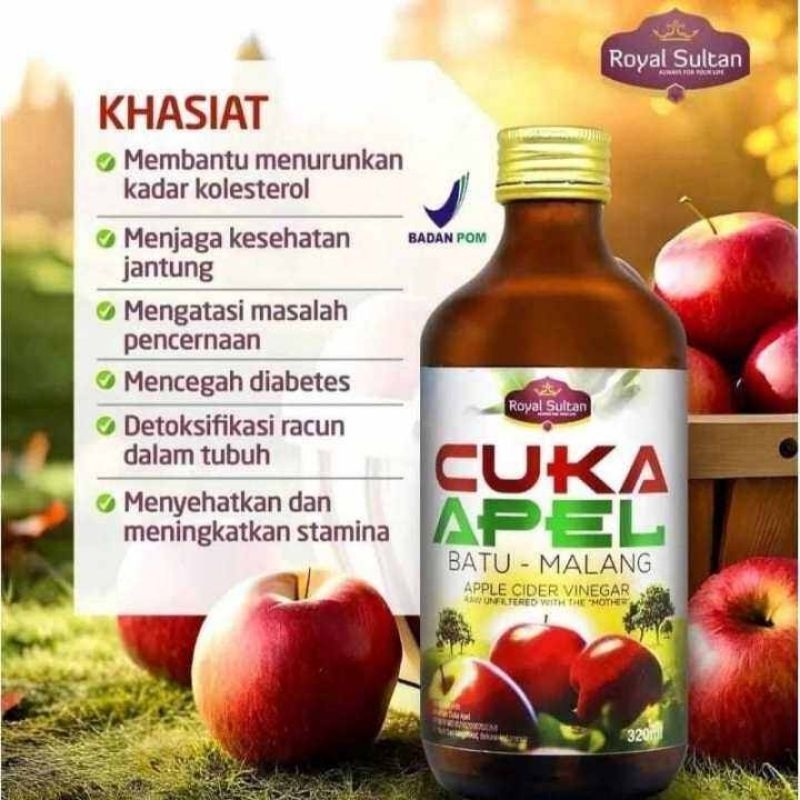 

Cuka apel insyaallah dapat menurunkan glukosa, meningkatkan kadar kolesterol baik (HDL-C), dan menurunkan kadar kolesterol jahat (LDL-C).