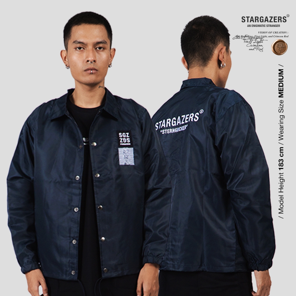 Stargazers Logo Coach Jacket Navy