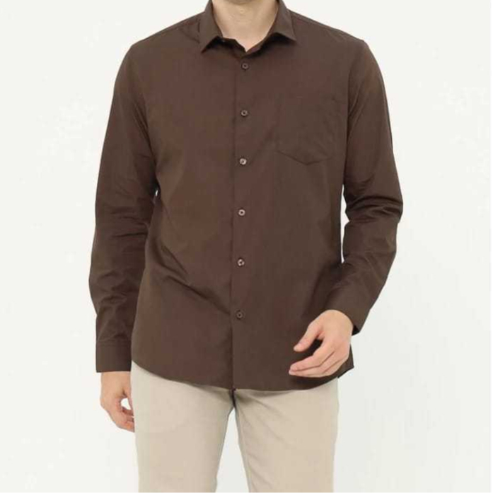 SH_AZZAHRA HEM PRIA LENGAN PANJANG POLOS KEMEJA PRIA PANJANG COWOK CEWEK