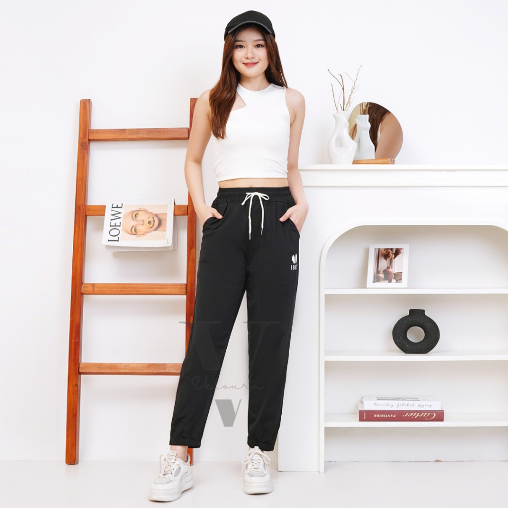 20 - Celana Jogger Sport Bahan Parasut / Celana Jogger Stylish / Celana Jogger Olahraga Wanita / Vel