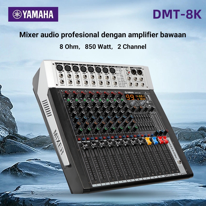 power mixer yamaha/DMT-8K 8Ohm 850 wattx2,mixer power amplifier dual 7band main equalizer adjustable