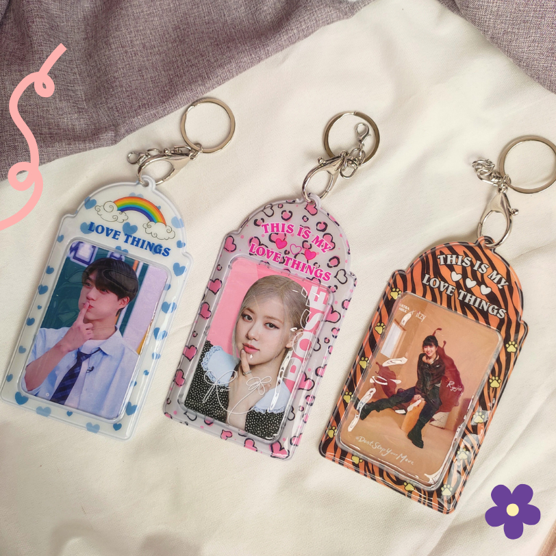 

PHOTO ID CARD HOLDER CUTE PHOTO HOLDER GANTUNGAN KPOP TRANSPARENT HOLDER