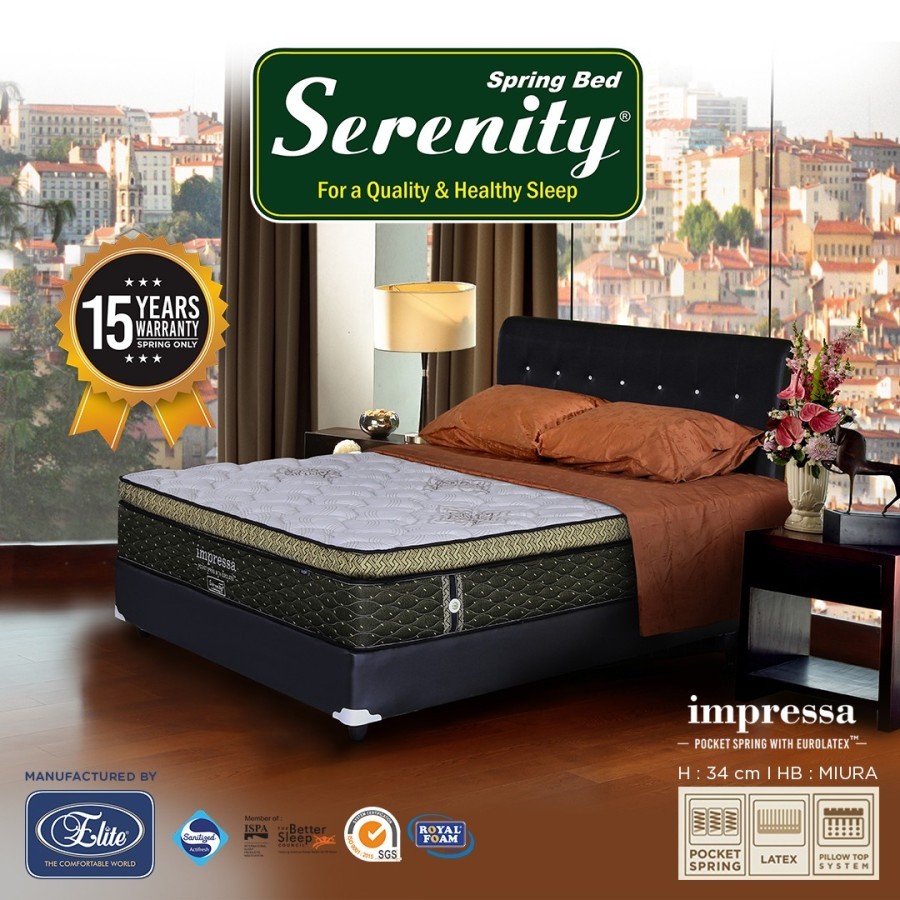 Springbed 160x200 Elite Serenity Impressa poket latex - Kasur aja