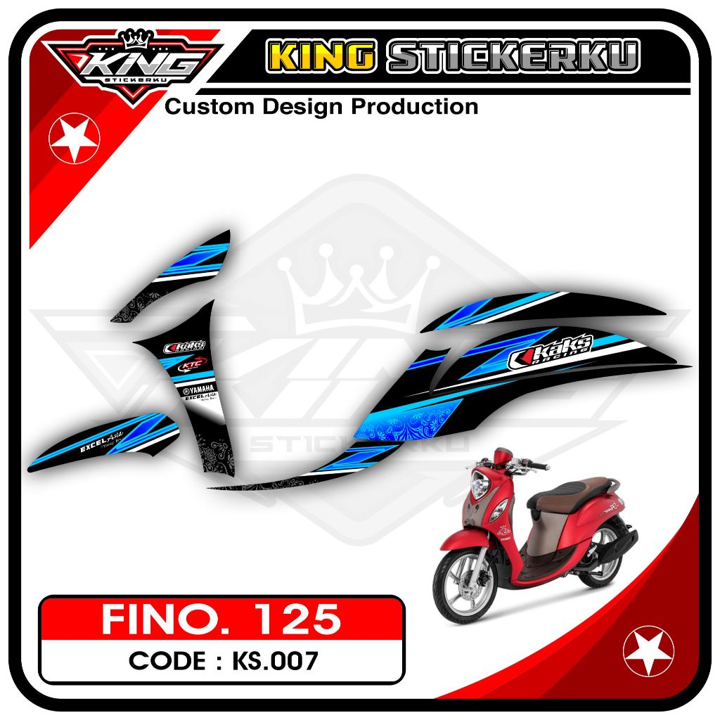 Stiker Striping Fino 125 / Grande - Sticker Striping Aksesoris Motor Fino 125 Desain Racing. KS.07