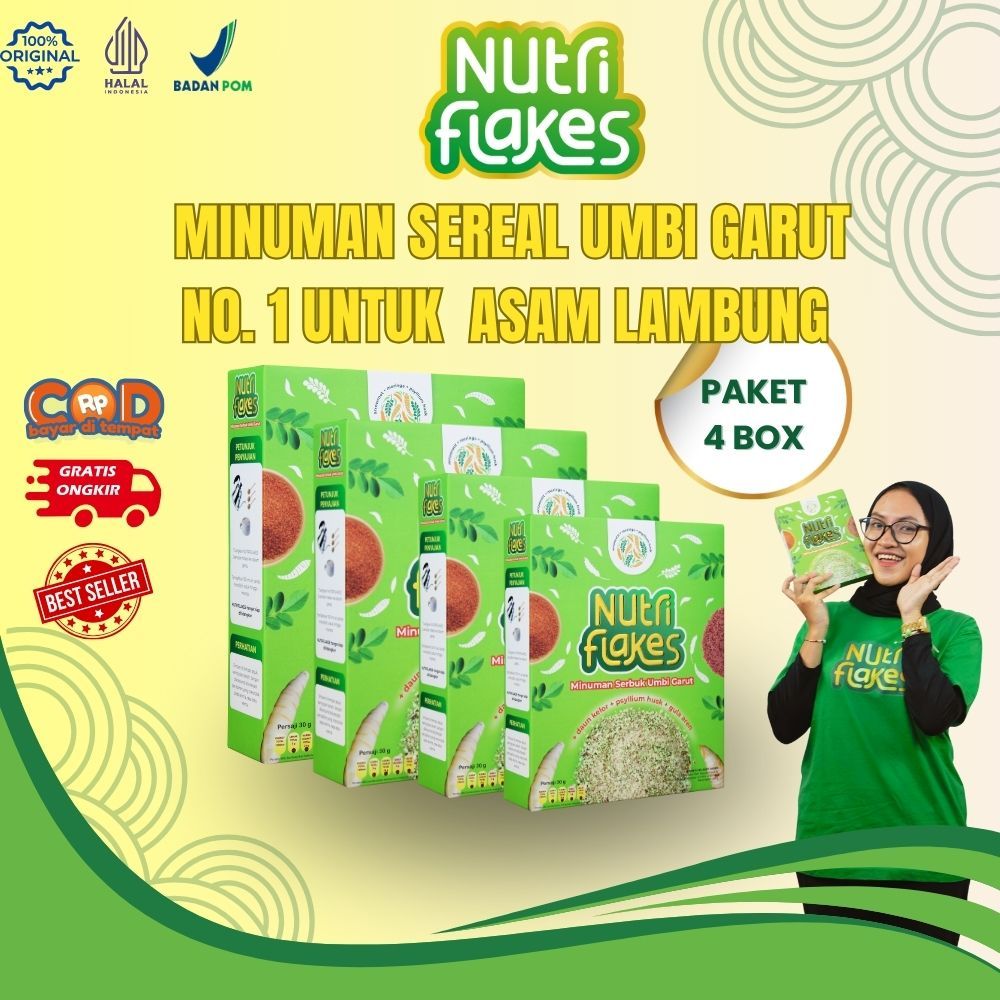 

Nutriflakes Original Minuman Sereal NO. 1 Untuk Asam Lambung Paket 4 (box)