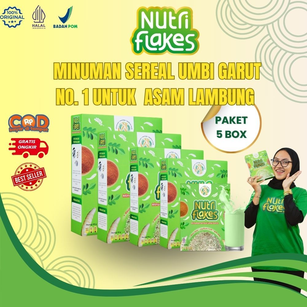 

Nutriflakes Original Minuman Sereal NO. 1 Untuk Asam Lambung Paket 5 (box)