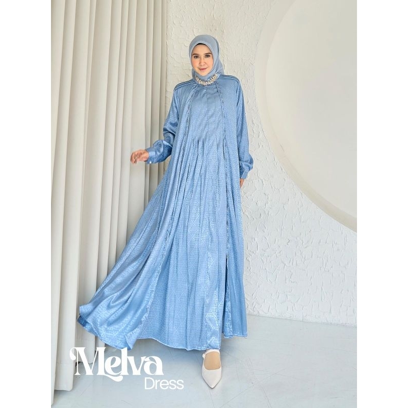 MELVA DRESS GAMIS BUSUI GAMIS PESTA  BY MAREVI (ADA SIZE STANDAR DAN JUMBO)