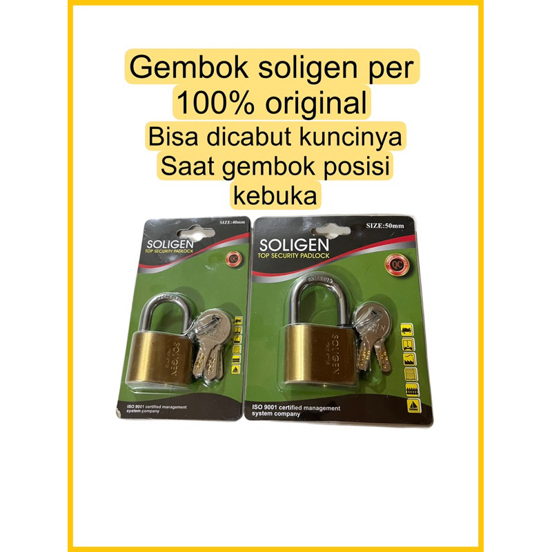 Gembok Soligen Per 100% ORIGINAL SOLIGEN GEMBOK BAGUS ANTI BOBOL MALING