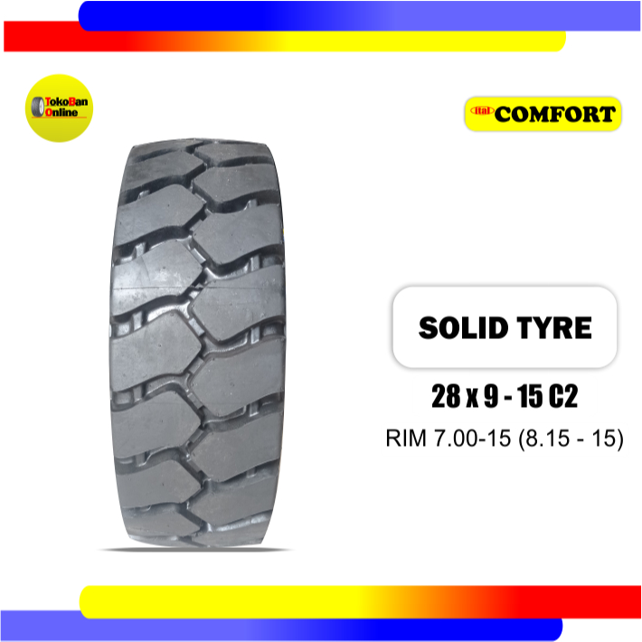 Ban MATI SOLID ital COMFORT 28x9 - 15 FORKLIFT INDUSTRIAL 28 x 9 -15