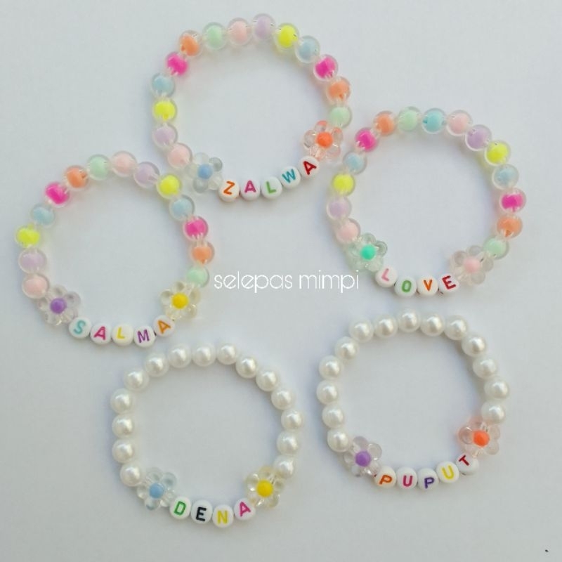 Gelang Manik Manik Custom Nama Gelang Nama Gelang Mote Gelang Persahabatan