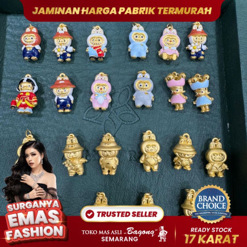 LIONTIN / CHARM LABUBU EMAS 24K HK HONGKONG 999%-ASLI BAGONG GOLD BAGONG EMAS