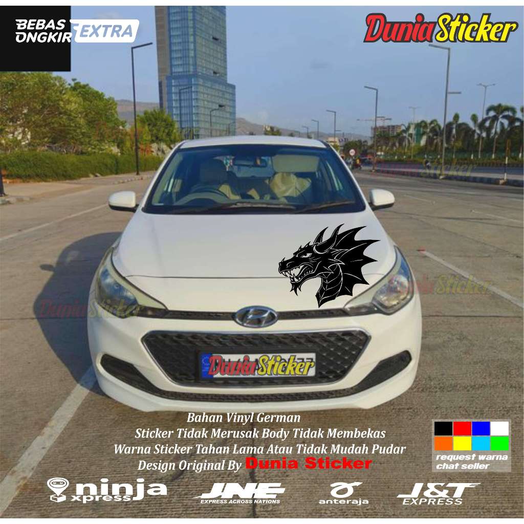STIKER KAP MOBIL STIKER MOTIF NAGA DRAGON STICKER KAP UNTUK TIPE SEMUA MOBIL