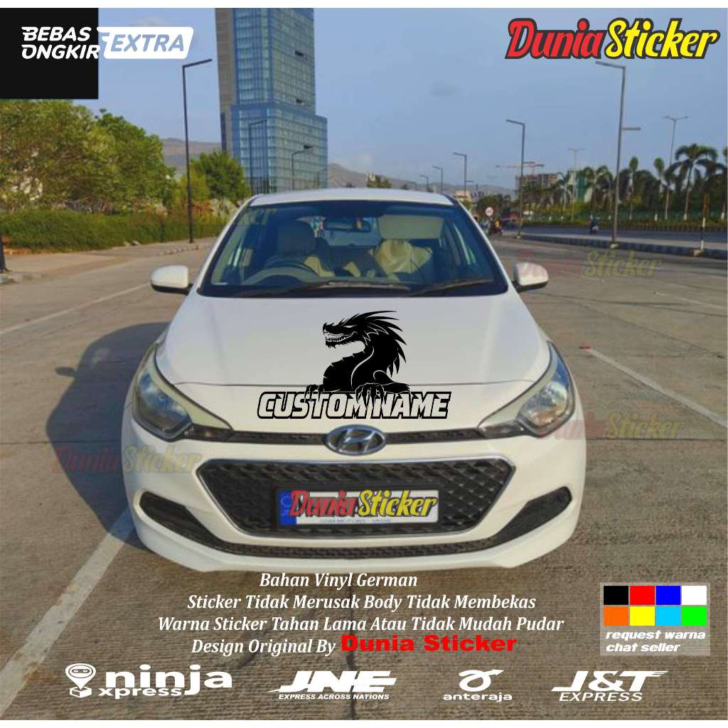 STIKER KAP MOBIL STIKER MOTIF NAGA DRAGON STICKER KAP CUSTOM NAME SESUKA HATI UNTUK TIPE SEMUA MOBIL