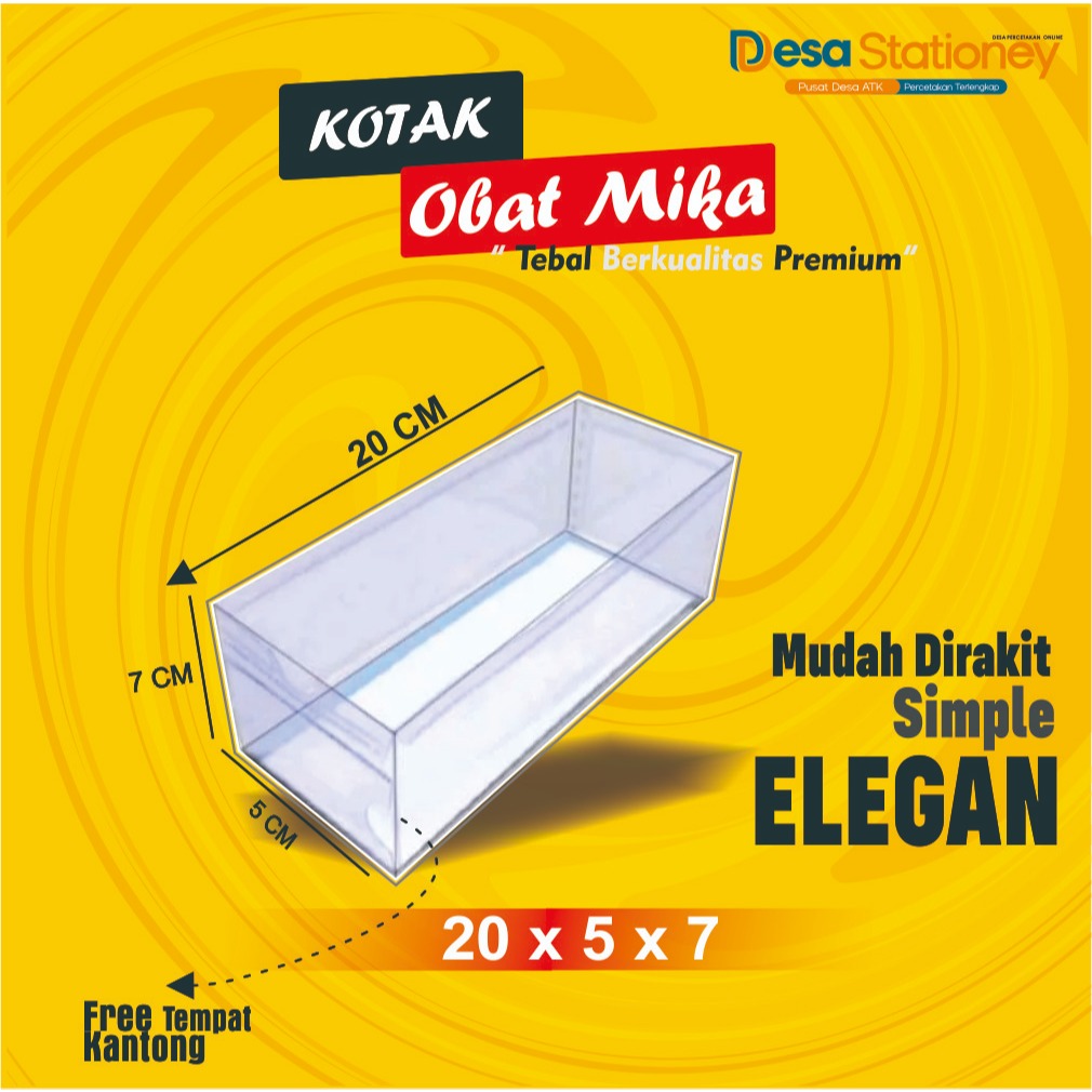 Kotak Obat Mika Plastik Apotek / Tempat Obat Apotik /20x5x7