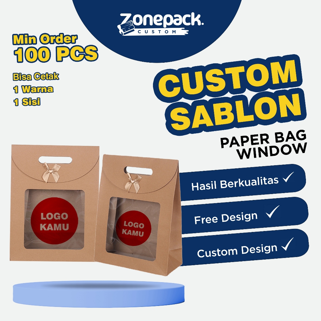 

Sablon Paper Bag Window | Sablon 1 Warna 1 Sisi Custom Free Desain