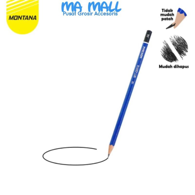 

1pcs Pencil Pensil Montana Biru MT2B01-B 2B A125